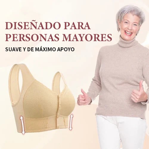 Seamless Breathable Front Closure Button Bra for Seniors